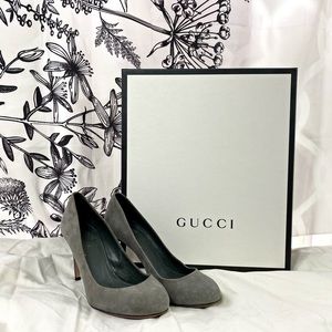 Grey Suede Gucci High Heels 🖤